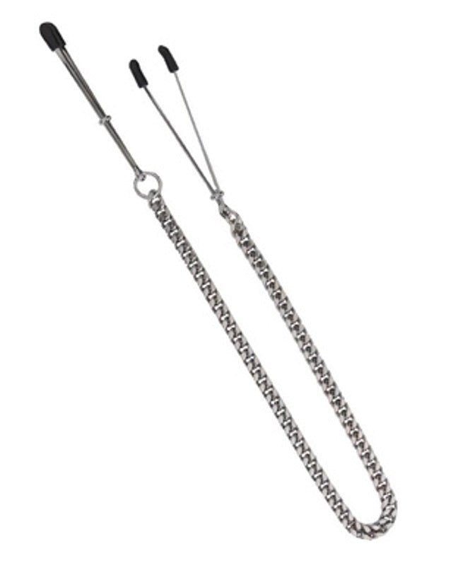 Adjustable Tweezer Clamps - Jewel Chain - - Nipple and Clit Clamps