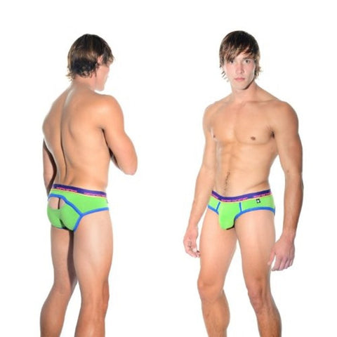 Almost Naked Eclipse Brief With Show-It - Lime - Mens Briefs And Boxers