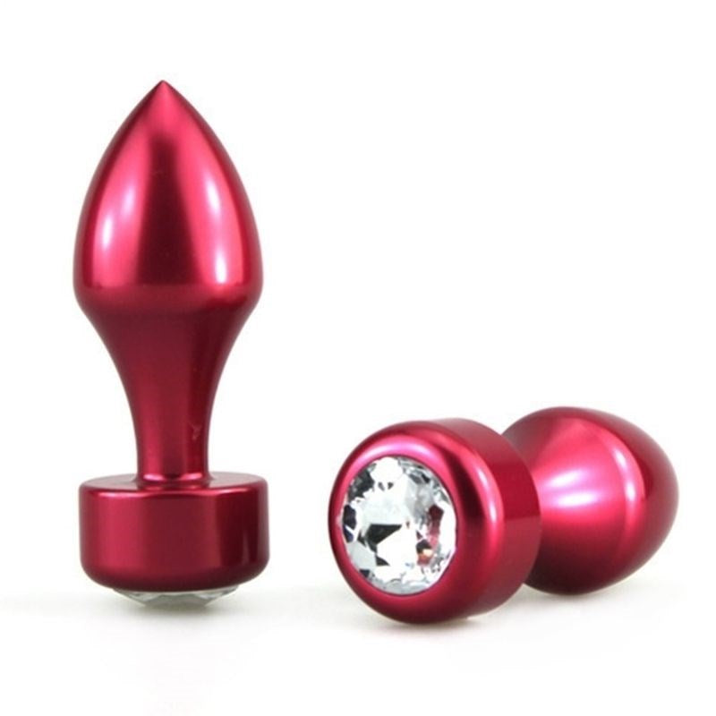 Aluminium Butt Plug With Diamonte - - Steel Sex Toys