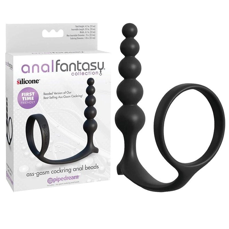 Anal Fantasy Collection Ass-Gasm Cock Ring Beads - - Anal Beads and Balls