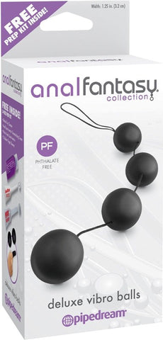 Anal Fantasy Collection Deluxe Vibro Anal Balls Black - Anal Beads and Balls