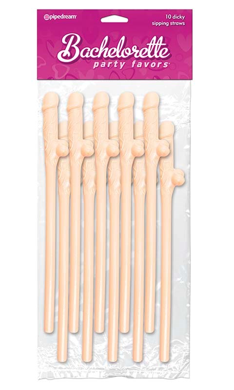Pipedream Bachelorette Party Dicky Sipping Straws 10 Pack - Sex Games, Coupons and Tricks