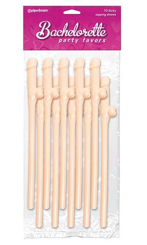 Pipedream Bachelorette Party Dicky Sipping Straws 10 Pack - Sex Games, Coupons and Tricks