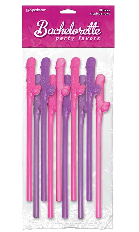 Pipedream Bachelorette Party Dicky Sipping Straws 10 Pack - Sex Games, Coupons and Tricks