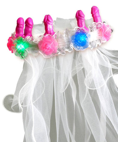 Pipedream Bachelorette Party Favors Light-Up Pecker Veil - Sex Games, Coupons and Tricks