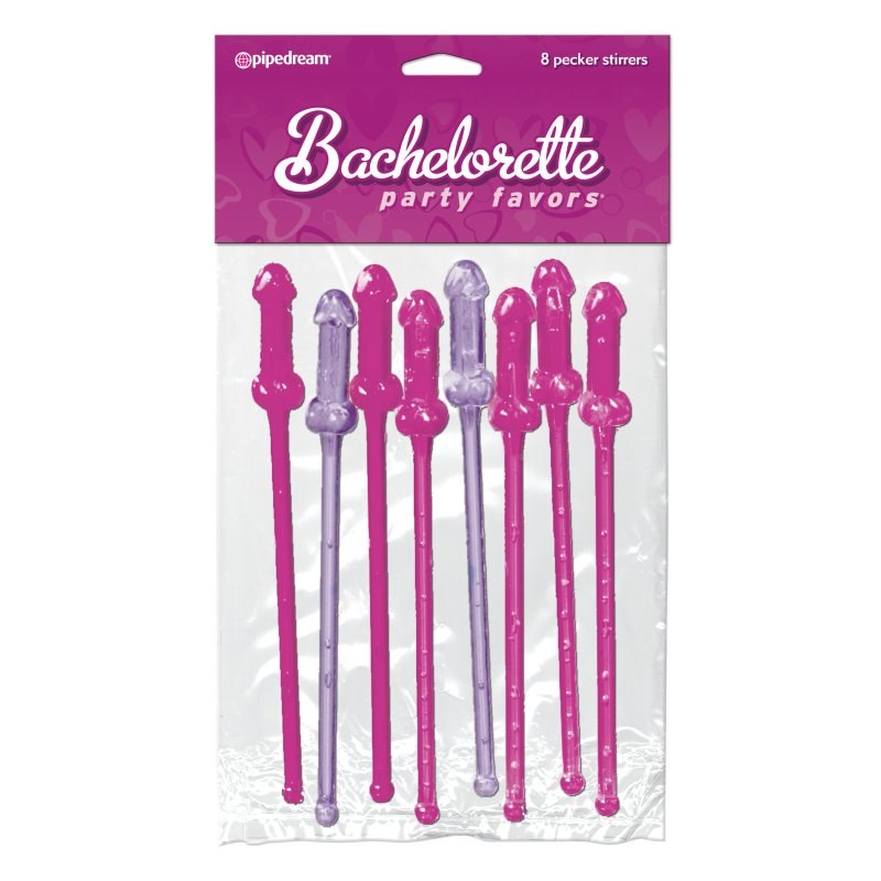 Bachelorette Party Favors Pink and Purple Pecker Stirrers - Sex Games, Coupons and Tricks