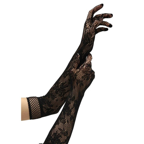 BACI WL Flower Lace Opera Gloves - Wigs and Gloves