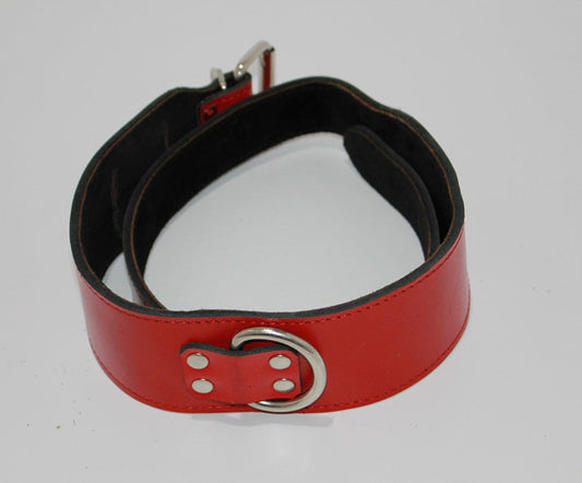 BDSMSale Adjustable Red Leather Collar - Collars and Leads