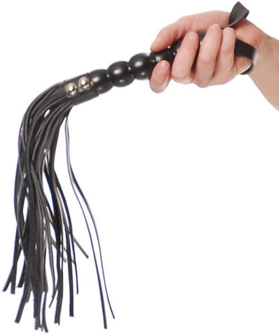 Fetish Fantasy Beaded Cat-O-Nine BDSM Tails Black - Whips And Crops
