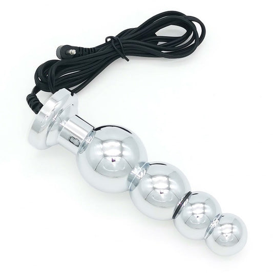 Bipolar Metal Electric Shock Butt Plug - J - Electro Sex