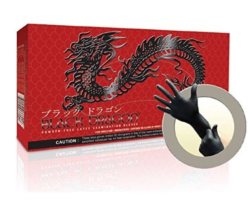 Black Dragon Powder-Free Latex Examination Gloves Medium - - Dental and Clinical