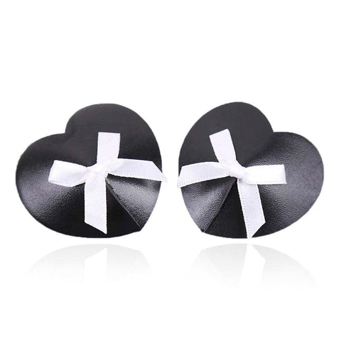 Black Heart White Box Nipple Pasties - Fancy Dress Ups