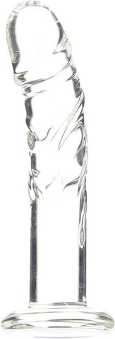 Blown Medium Realistic Glass Dildo Clear - Realistic Dildos