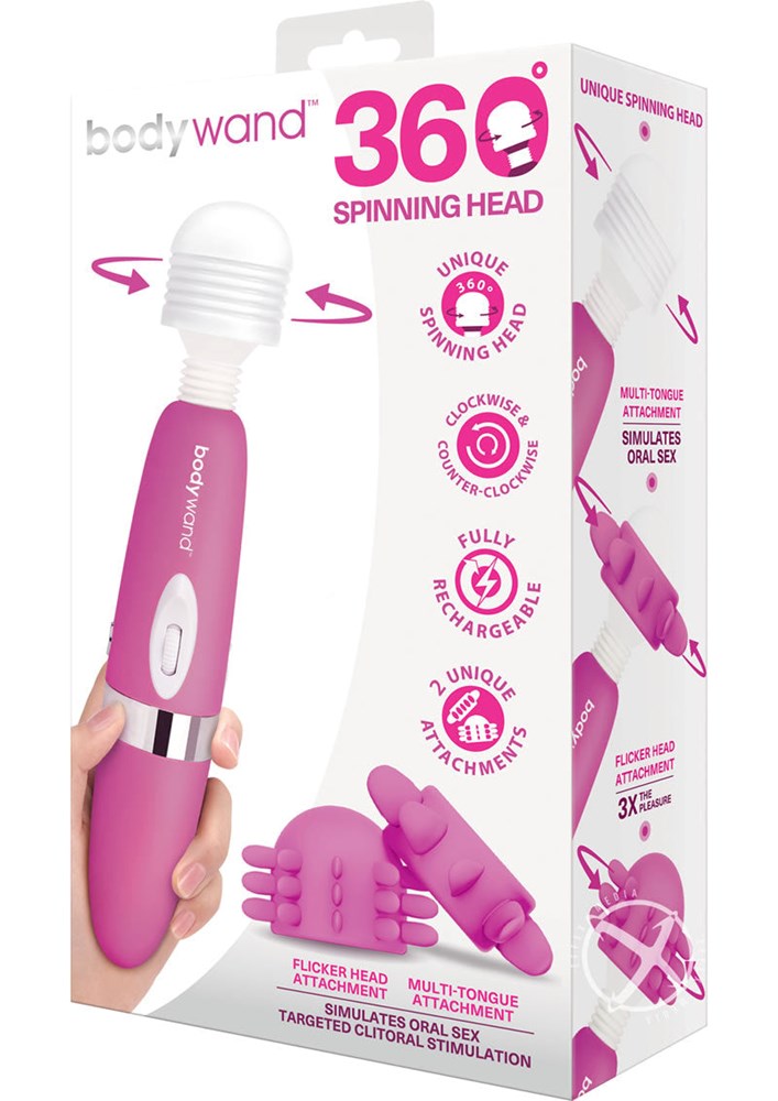 Bodywand 360 Spinning Head Massager 3 Piece Set - - Luxury Sex Toys