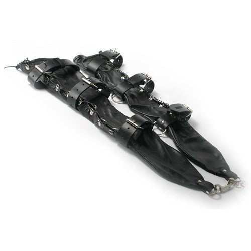 Bondage Leather Opera Gloves - Wigs and Gloves