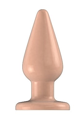 Bottom Line Rubber Butt Plug Flesh Model 2 Flesh - Butt Plugs