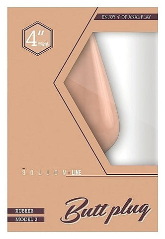 Bottom Line Rubber Butt Plug Flesh Model 2 Flesh - Butt Plugs