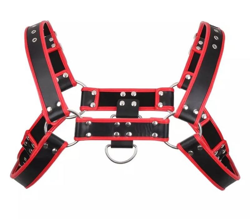 Brace Leather Body Harness Flat Studs - - Cuffs And Restraints