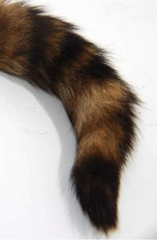 Brown Faux Fox Tail Silver Long Butt Plug - - Steel Sex Toys