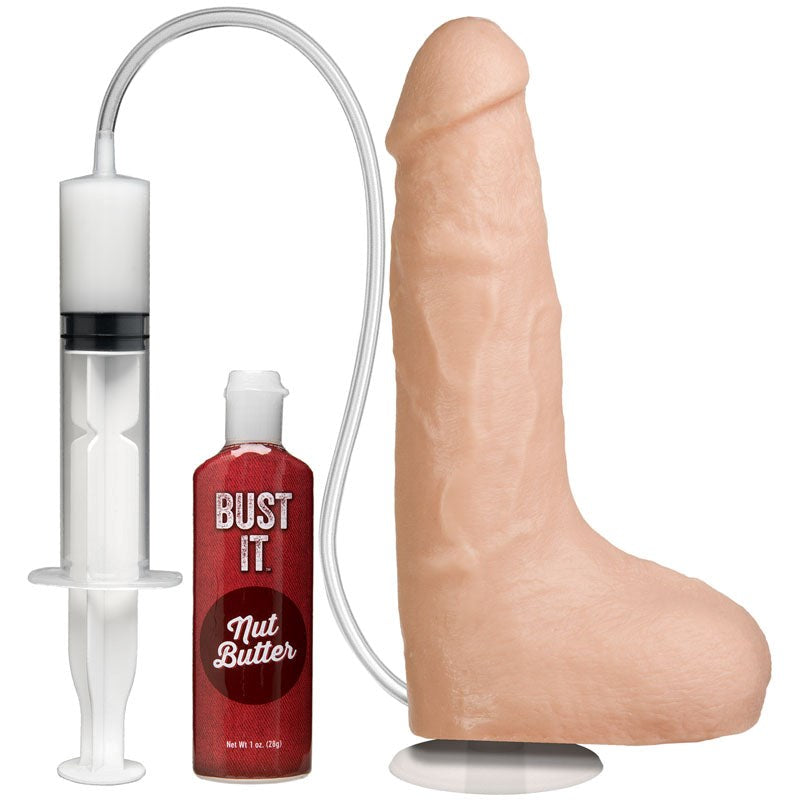 Bust It 8.5'' Squirting Cock - Flesh - - Realistic Dildos