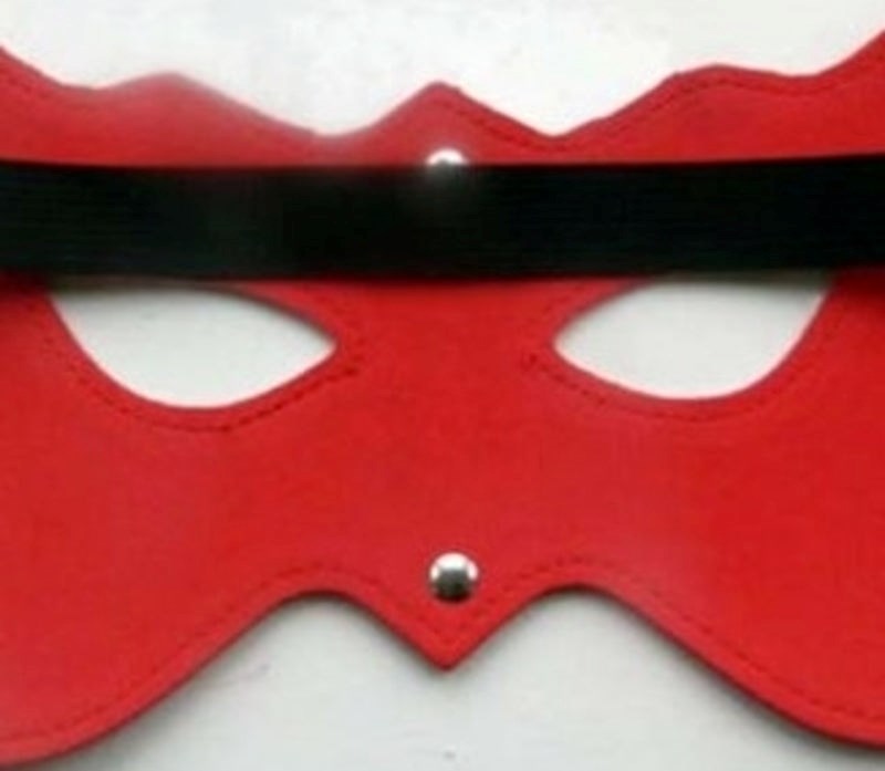 Cat PVC Eye Mask Red Heavy - - Fancy Dress Ups