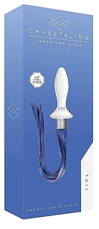 Chrystalino Tail White Glass Anal Plug - Glass Sex Toys