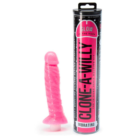 Clone-A-Willy Vibrating Silicone Hot Pink Glow in the Dark - Moulding Kits