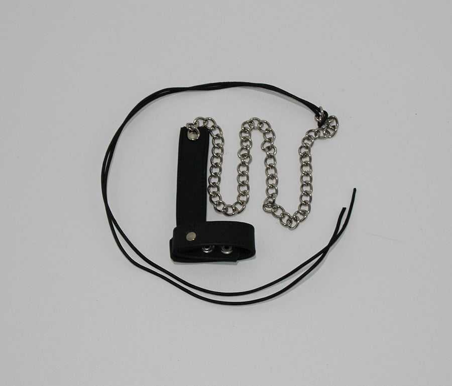 Cock & Ball Ring with Leather Lead - - Cuffs And Restraints