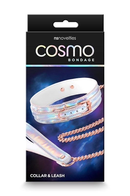 Cosmo Bondage Collar And Leash Rainbow - Collars and Leads