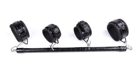 Crocodile Wrist and Ankle Cuffs Bar Black - Spreaders and Hangers