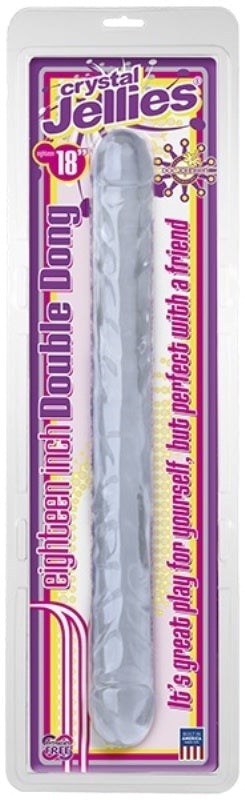 Crystal Jellies 18 Double Dong Clear - - Realistic Dildos