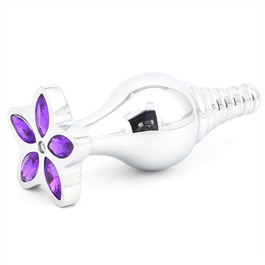 Cusp Head Butt Plug With Leaf Bling - Steel Sex Toys