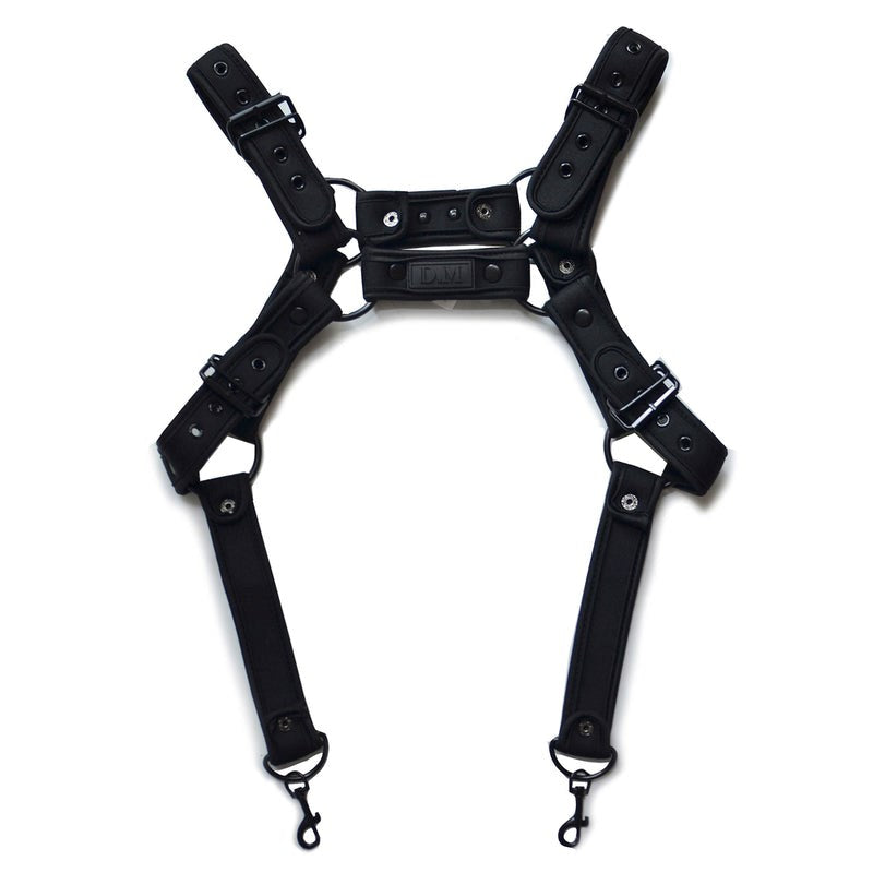 D.M Neoprene Chest Harness with Suspenders - - Cuffs And Restraints