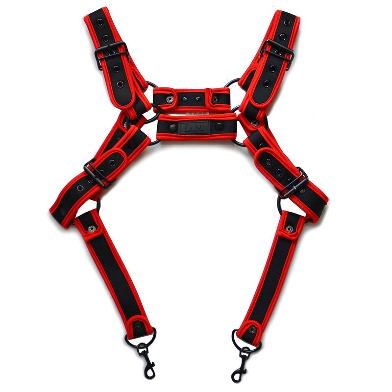 D.M Neoprene Chest Harness with Suspenders - - Cuffs And Restraints