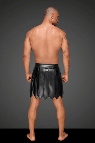 DECADENCE Eco Leather Men's Gladiator Skirt, PVC Pleats - S - His Fetish