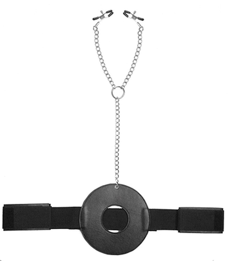 Detained Restraint System with Nipple Clamps - - Breast and Nipple Toys