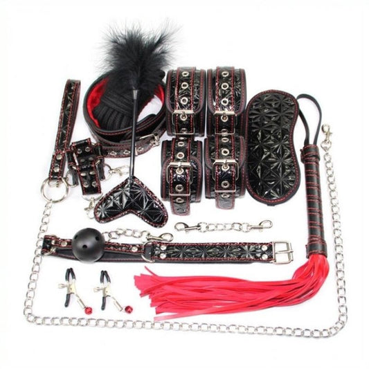 Diamond Pattern Plush Bondage Kit - Bondage Kits