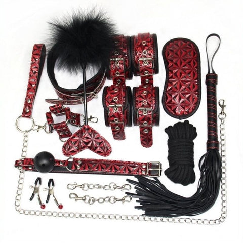 Diamond Pattern Plush Bondage Kit - Bondage Kits
