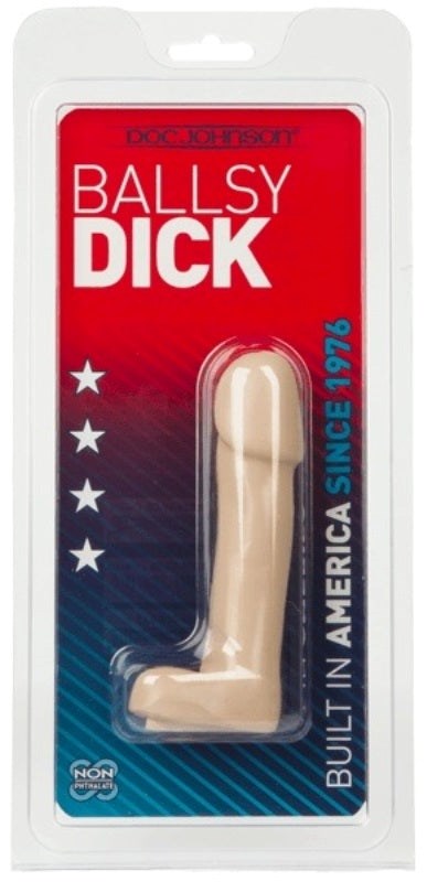 Doc Johnson Ballsy Dick 4.5 White - - Realistic Dildos