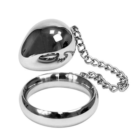 Donut Steel Cock Ring With Anal Egg - Spreaders and Hangers