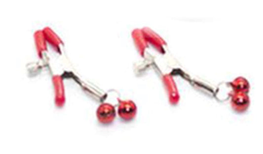 Downy Fetish Play Nipple Clamps Red - Breast and Nipple Toys