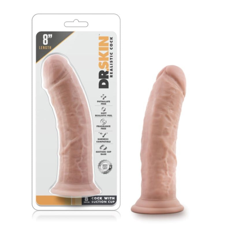 Dr. Skin 8 Inch Cock + Suction Cup - - Realistic Dildos