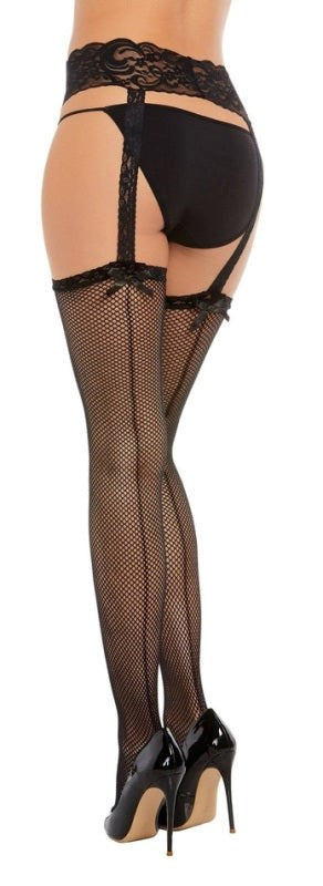 Dreamgirl Captivating Fishnet Garter Hose - Timeless Elegance - Hosiery