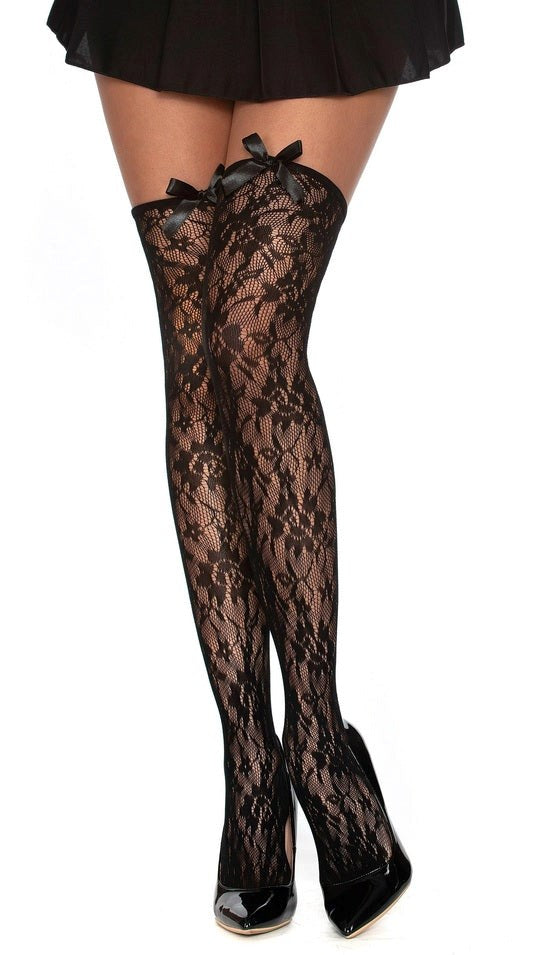 Dreamgirl Opaque Fence-Net Pantyhose - Hosiery