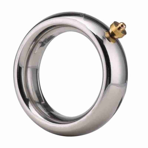 Electric Shock Lead Me Stainless Steel Cock Ring - Electro Sex