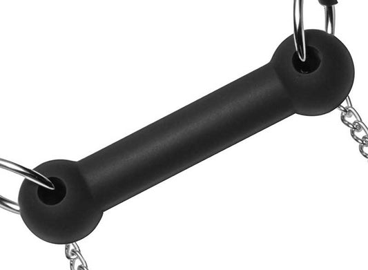 Equine Silicone Bit Gag With Nipple Clamps - Nipple and Clit Clamps