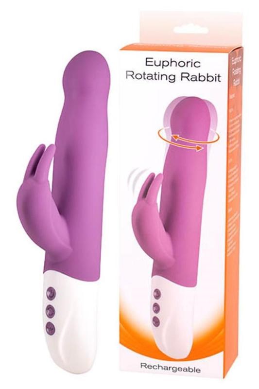 Euphoric Rotating Rabbit Rechargeable Purple - Rabbit Vibrators