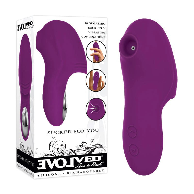 Evolved Sucker For You - Purple - - Finger and Tongue Vibrators