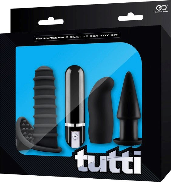 Excellent Power Tutti Rechargeable SIlicone Sex Toy Kit - - Sex Kits