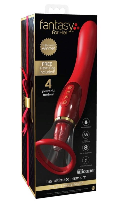 Fantasy for Her Ultimate Pleasure 24K Gold Edition Vibrator - Clit Ticklers and Pulsators